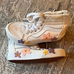 Vans Girls High-Top Sneakers with Floral Accents
